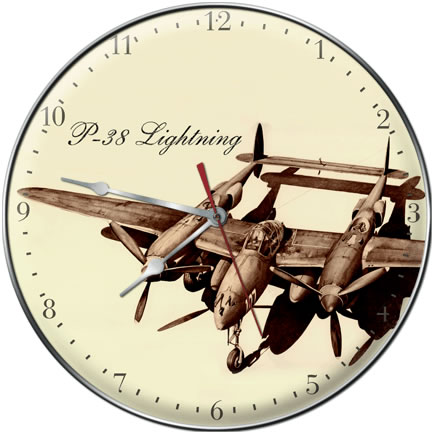 P-38 Lightning Collectible Wall Clock