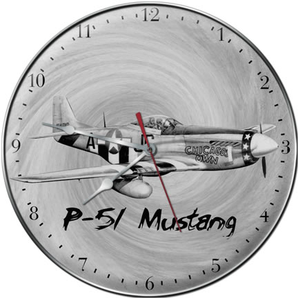 P-51 Mustang Collectible Wall Clock