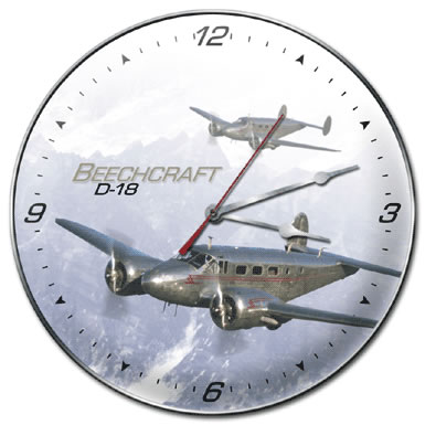 D-18 Beechcraft Collectible Wall Clock