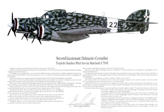 "Second Lieutenant Dalmazio Corradini" - Ernie Boyette - S.79 Sparviero Art