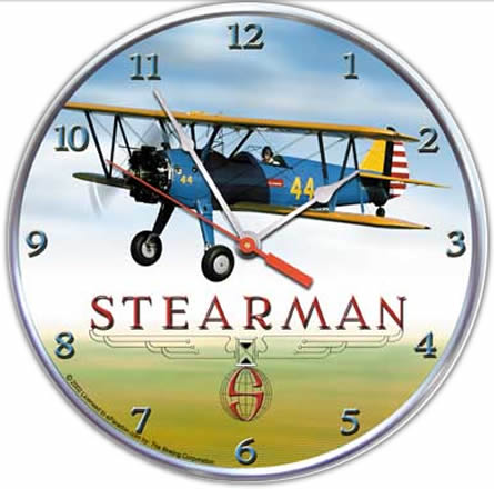 Stearman Aviation Collectible Wall Clock