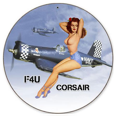 "Corsair Nude" Vintage Metal Sign