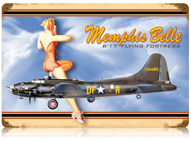 "Memphis Belle" Vintage Metal Sign