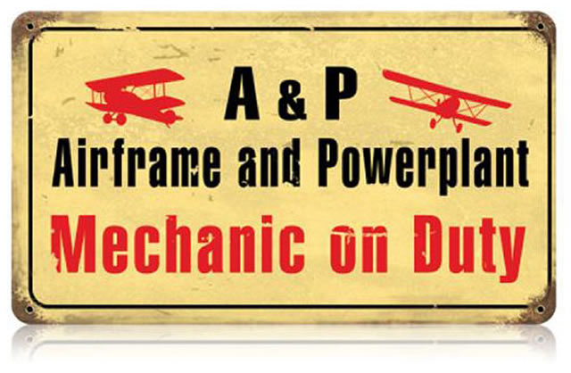 "Airframe Mechanic" Vintage Metal Sign