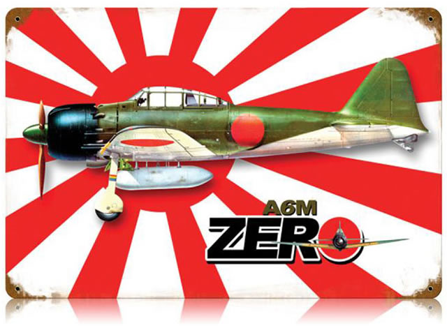 "A6M Zero" Vintage Metal Sign