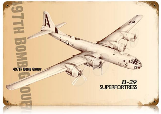 "B-29 Superfortress" Vintage Metal Sign