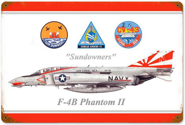 "Phantom Sundowners" Vintage Metal Sign