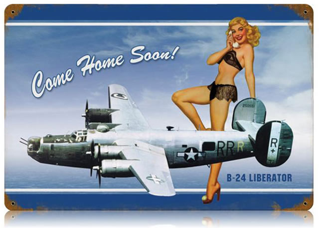 "Come Home Soon" Vintage Metal Sign