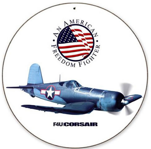 "F4U Corsair" Vintage Metal Sign