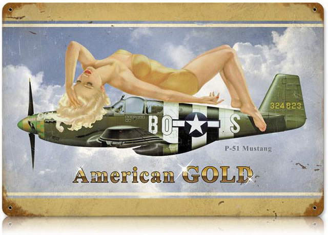 "American Gold" Vintage Metal Sign