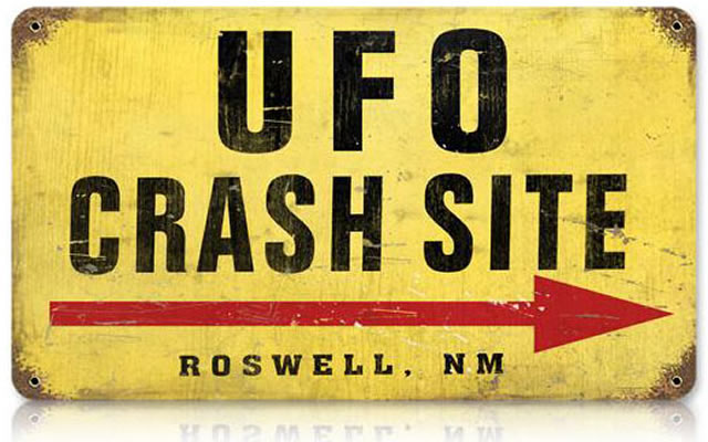 "UFO Crash" Vintage Metal Sign