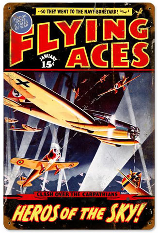 "Flying Aces" Vintage Metal Sign