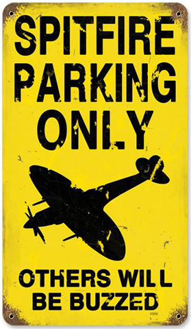 "Spitfire Parking" Vintage Metal Sign