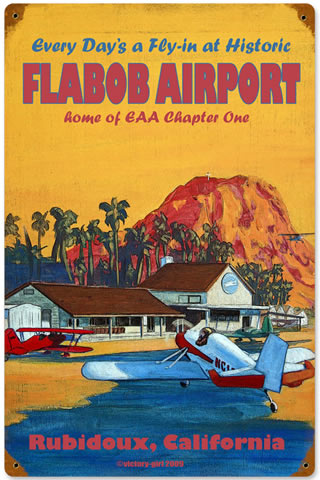 "Flabob Airport" Vintage Metal Sign