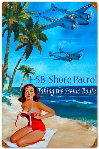 "Shore Patrol" Vintage Metal Sign