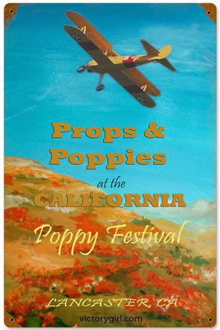 "Poppy Festival" Vintage Metal Sign