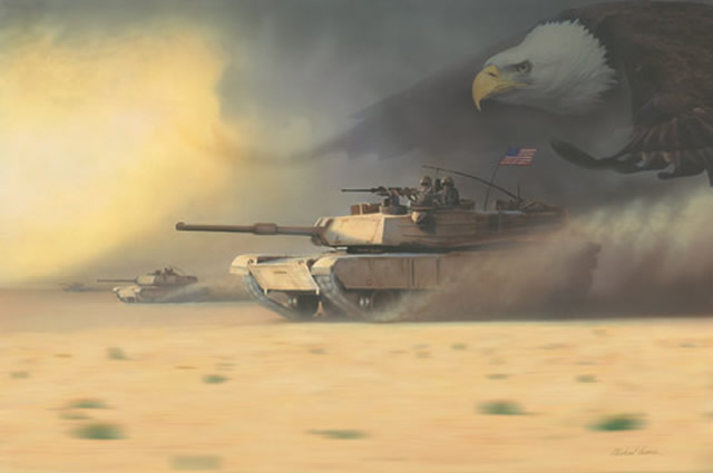 "And Hell's Comin' With Me" - Dru Blair - M2 Bradley Tank Military Art