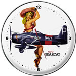 F8F-2 Bearcat Pinup Collectible Wall Clock