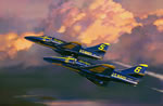 "Scooters" A-4 Blue Angels Giclee Print by Jack Fellows