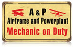 "Airframe Mechanic" Vintage Metal Sign