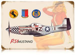 "P-51 Mustang Salute" Vintage Metal Sign