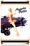 "Memphis Belle White" Vintage Metal Sign