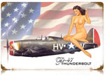 "P-47 Nude" Vintage Metal Sign