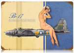 "B-17 Nude" Vintage Metal Sign