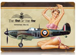 "Spitfire Pin Up" Vintage Metal Sign