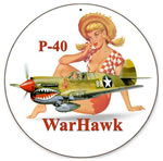 "P-40 Warhawk" Vintage Metal Sign