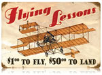 "Flying Lessons" Vintage Metal Sign