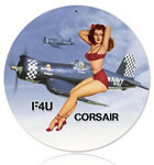 "Corsair Pinup" Vintage Metal Sign