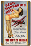 "Aero Mechs Mate" Vintage Metal Sign